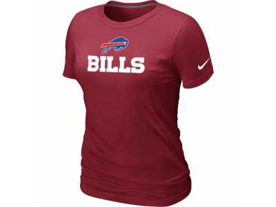 Women NEW Buffalo Bills Authentic Logo T-Shirt Red