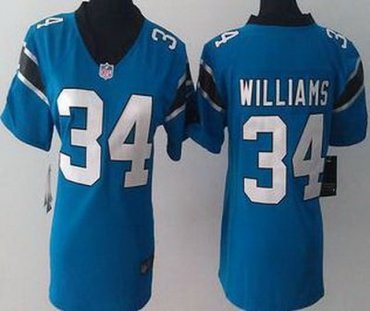 Women NEW Carolina Panthers 34 DeAngelo Williams Blue Jerseys