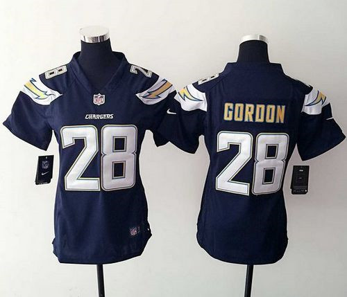 Women NEW Chargers #28 Melvin Gordon Navy Blue Team Color Stitched NFL New Elite Jersey