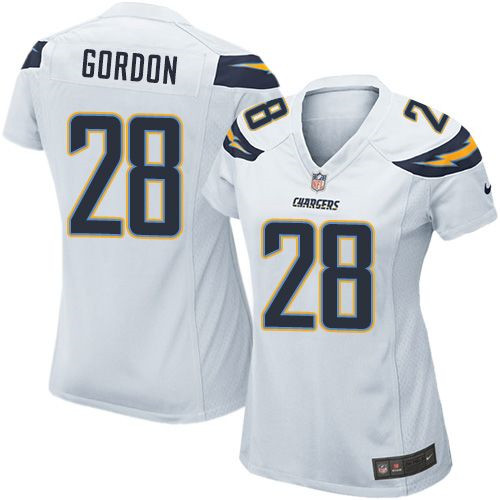 Women NEW Chargers #28 Melvin Gordon White Stitched NFL New Elite Jersey