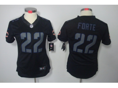 Women NEW Chicago Bears #22 Matt Forte black jerseys(Impact Limited)