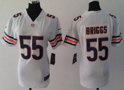 Women NEW Chicago Bears #55 Lance Briggs White NFL Jerseys