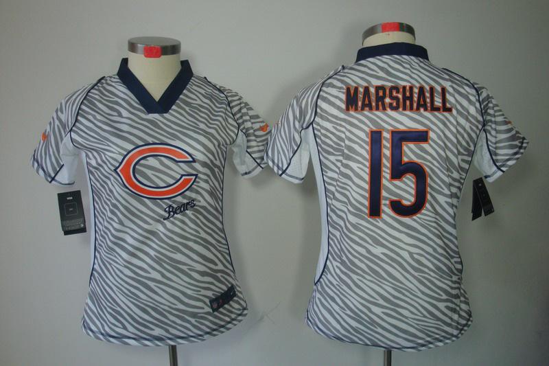 Women NEW Chicago Bears 15 Brandon Marshall FEM FAN Zebra NEW NFL Jerseys