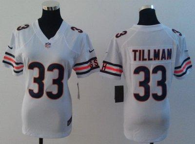 Women NEW Chicago Bears 33 Charles Tillman White NFL Jerseys