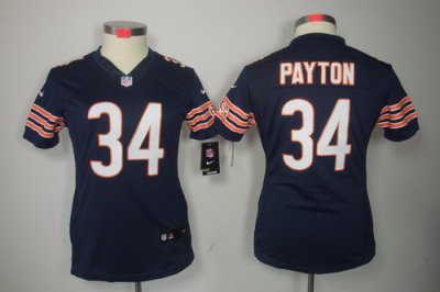 Women NEW Chicago Bears 34 Walter Payton Blue Jerseys
