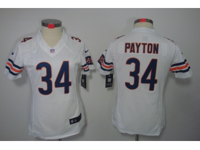Women NEW Chicago Bears 34 Walter Payton White Jerseys