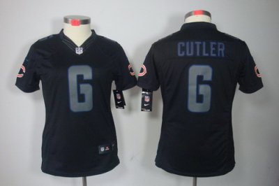 Women NEW Chicago Bears 6# Jay Cutler Black Jerseys(Impact Limited)