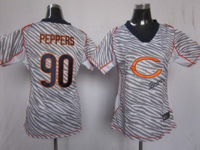 2012 Women NEW Chicago Bears 90 Julius Peppers FEM FAN Zebra NFL Jerseys