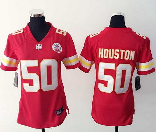 Women NEW Chiefs #50 Justin Houston Red Team Color Stitched NFL Elite Jersey