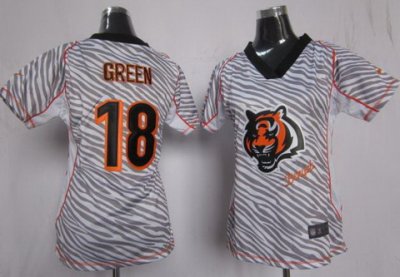 Women NEW Cincinnati Bengals 18 A.J. Green FEM FAN Zebra NFL Jerseys