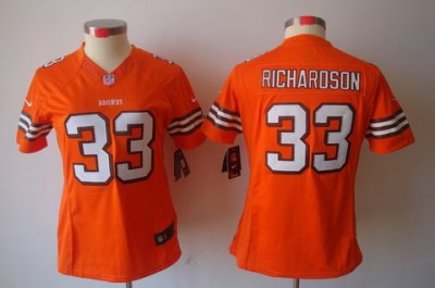 2012 Women NEW NFL Cleveland Browns 33 Trent Richardson Orange Jerseys