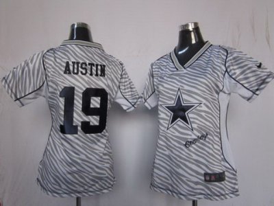 Women NEW Dallas Cowboys 19 Austin Womens FEM FAN Zebra NFL Jerseys