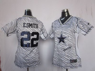 Women NEW Dallas Cowboys 22 E.SMITH Womens FEM FAN Zebra NFL Jerseys