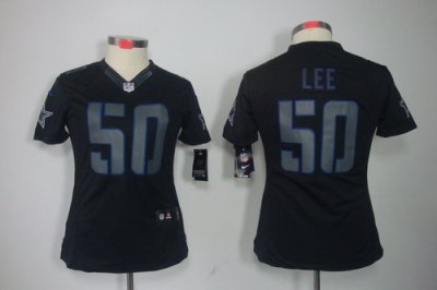 Women NEW Dallas Cowboys 50 Sean Lee Black Jerseys(Impact Limited)