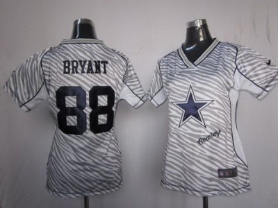 Women NEW Dallas Cowboys 88 Bryant Womens FEM FAN Zebra NFL Jerseys