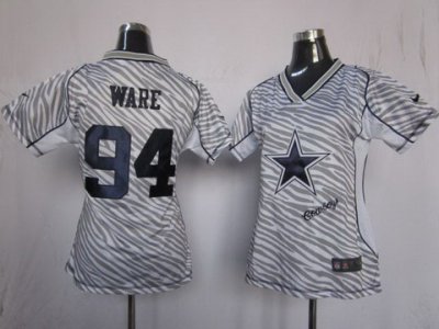 Women NEW Dallas Cowboys 94 Ware Womens FEM FAN Zebra NFL Jerseys