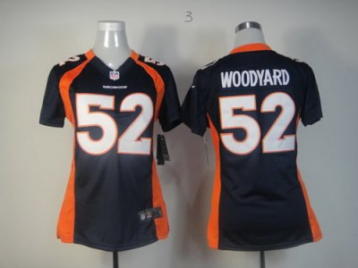 Women NEW Denver Broncos 52 Wesley Woodyard Blue Jerseys