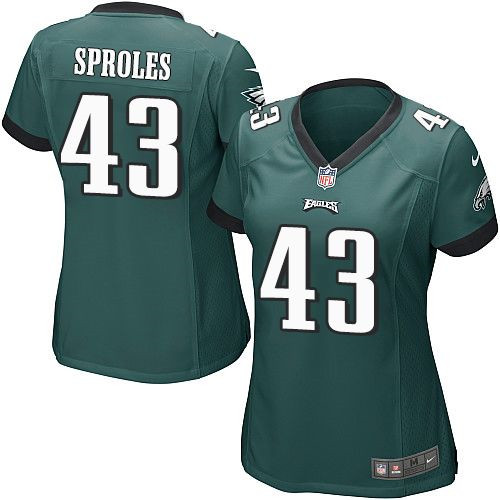 Women NEW Eagles #43 Darren Sproles Midnight Green Team Color Stitched NFL New Elite Jersey