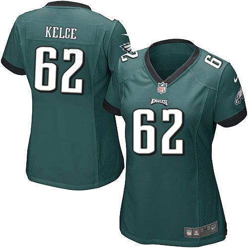 Women NEW Eagles #62 Jason Kelce Midnight Green Team Color Stitched NFL New Elite Jersey