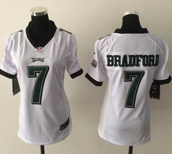 Women NEW Eagles #7 Sam Bradford White Stitched NFL New Elite Jersey