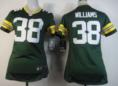 Women NEW Green Bay Packers 38 Tramon Williams Green Jerseys