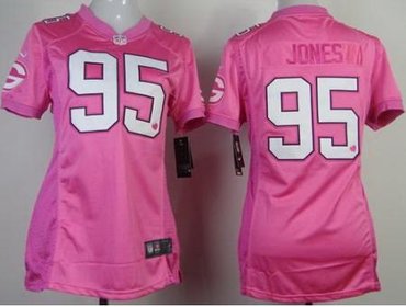 Women NEW Green Bay Packers 95 Datone Jones Pink Love NFL Jerseys