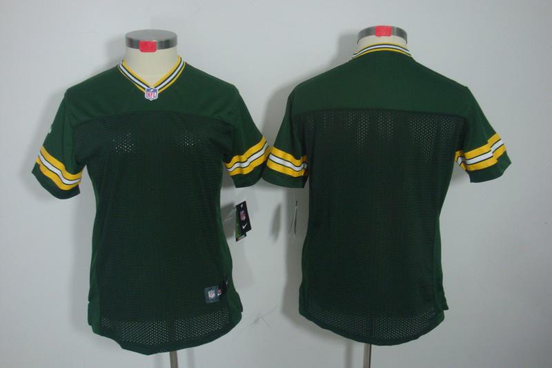Women NEW Green Bay Packers Blank Green Jerseys