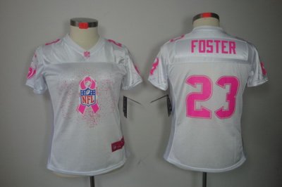 Women NEW Houston Texans #23 Arian Foster White Color(Breast Cancer Awareness Fashion Jersey)