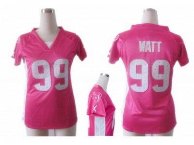 Women NEW Houston Texans #99 J.J. Watt pink jerseys(draft him ii top)