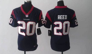 Women NEW Houston Texans 20 Ed Reed Blue Jerseys