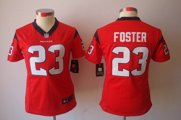 2012 Women NEW NFL Houston Texans 23 Arian Foster Red Jerseys