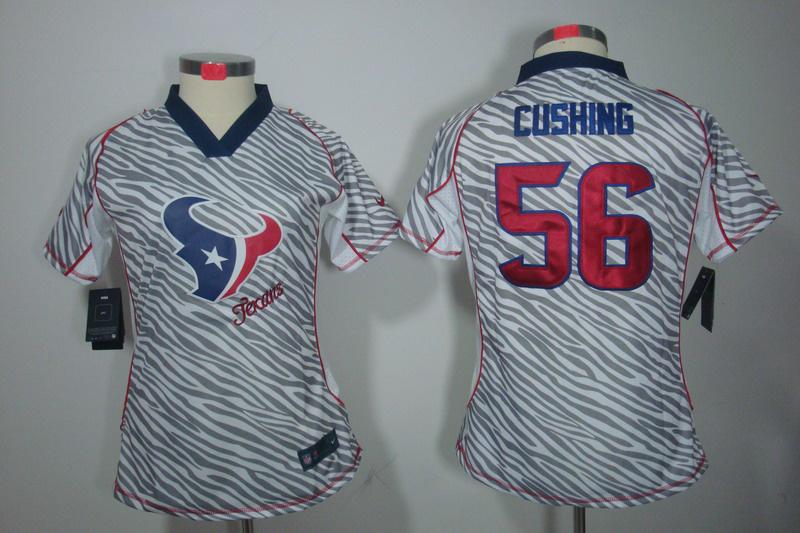 Women NEW Houston Texans 56 Brian Cushing FEM FAN Zebra NEW NFL Jerseys