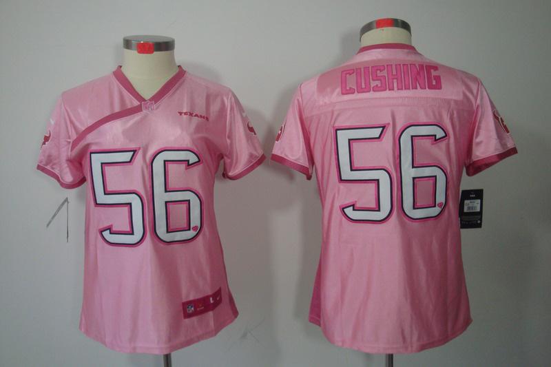 Women NEW Houston Texans 56 Brian Cushing Pink Jerseys