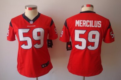 2012 Women NEW NFL Houston Texans 59 Whitney Mercilus Red Jerseys