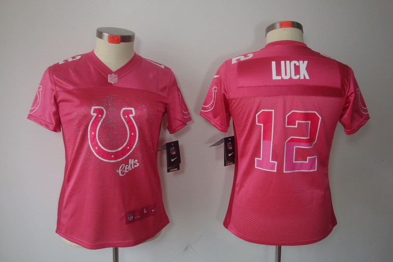 Women NEW Indianapolis Colts #12 Andrew Luck Pink Color(2012 FEM FAN Elite Jerseys)