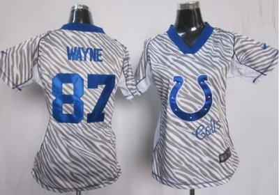 Women NEW Indianapolis Colts 87 Reggie Wayne FEM FAN Zebra NFL Jerseys