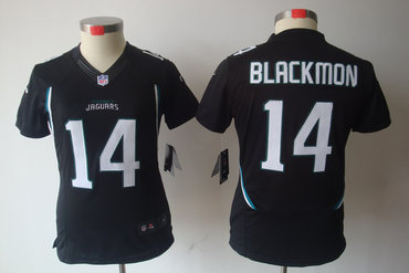 Women NEW Jacksonville Jaguars 14 Justin Blackmon Black Jerseys