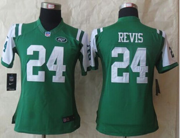 Women NEW Jets #24 Darrelle Revis Green Team Color Stitched NFL Limited Jersey