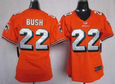 Women NEW Miami Dolphins 22 Reggie Bush Orange Jerseys