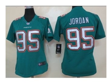 Women NEW Miami Dolphins 95 Dion Jordan Green Jerseys(2013)