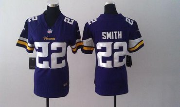 Women NEW Minnesota Vikings #22 Harrison Smith Purple Jerseys(2013)