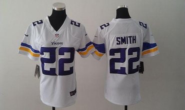 Women NEW Minnesota Vikings #22 Harrison Smith White Jerseys(2013)