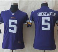 Women NEW Minnesota Vikings #5 Teddy Bridgewater Purple New Jerseys