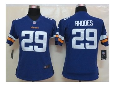 Women NEW Minnesota Vikings 29 Xavier Rhodes Purple Jerseys(2013)