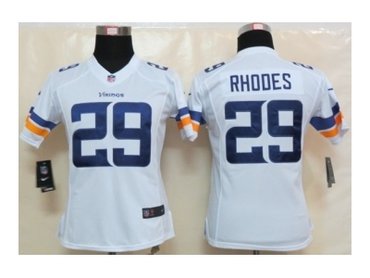Women NEW Minnesota Vikings 29 Xavier Rhodes White Jerseys(2013)