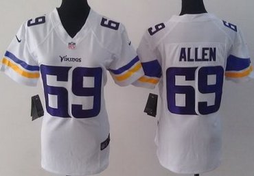 Women NEW Minnesota Vikings 69 Jared Allen White Jerseys(2013)