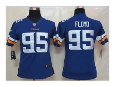 Women NEW Minnesota Vikings 95 Sharrif Floyd Purple Jerseys(2013)
