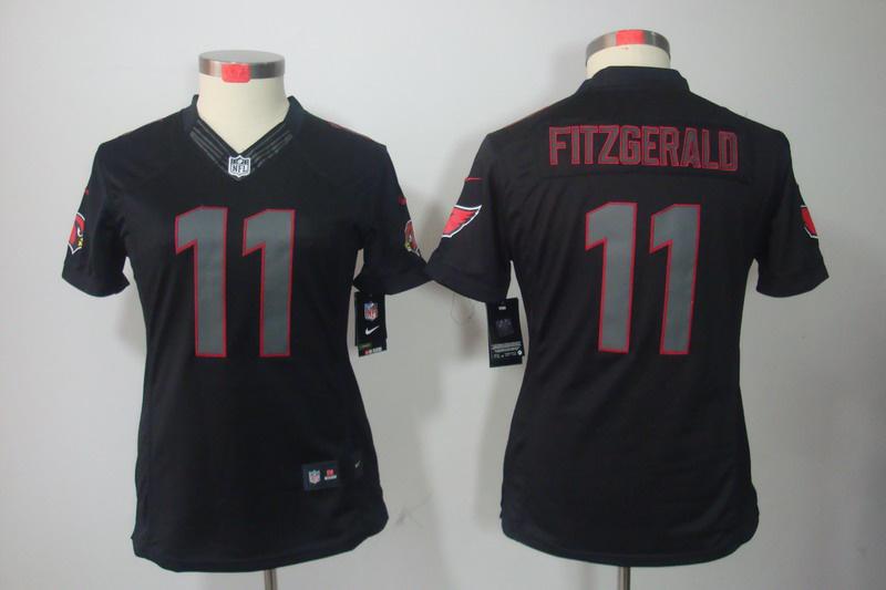 Women NEW NFL Arizona Cardinals 11 Larry Fitzgerald Impact Limited Black Jerseys