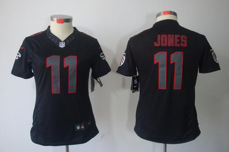 Women NEW NFL Atlanta Falcons 11 Julio Jones Impact Limited Black Jerseys