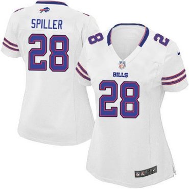 Women NEW NFL Buffalo Bills 28 C.J. Spiller White Jerseys
